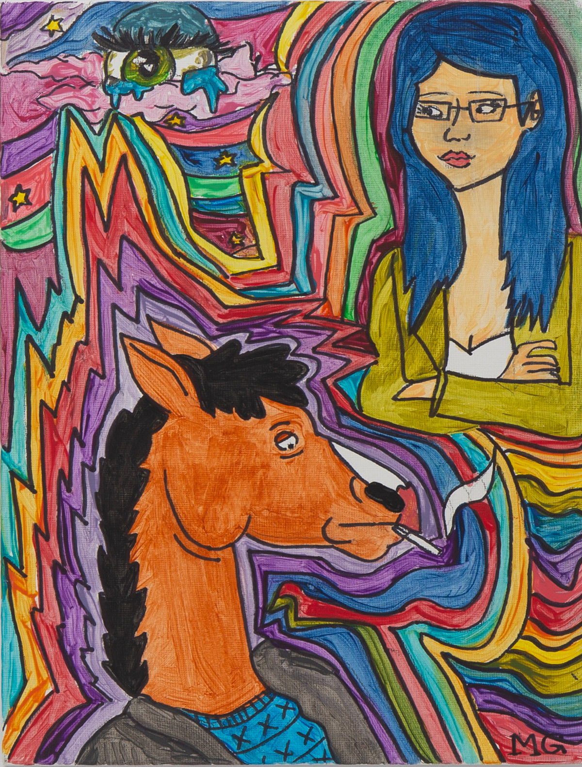 Original Gemälde ,,BoJacks Mess"- Handgemachtes Unikat