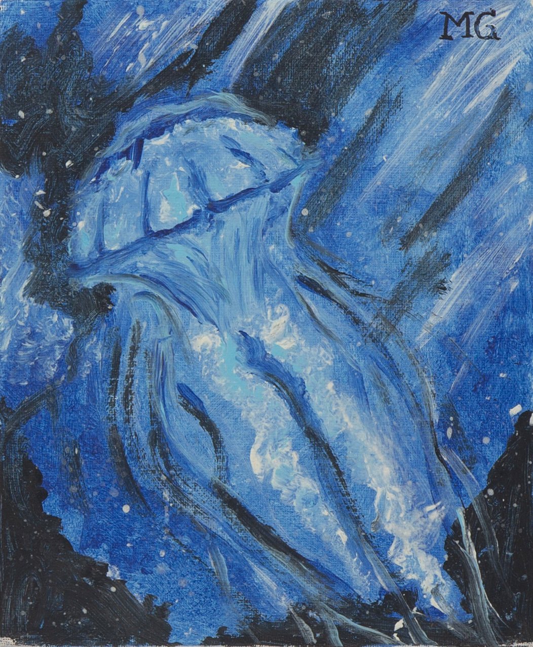 Original Gemälde ,,Silent blue"- Handgemachtes Unikat